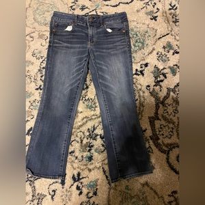 American Eagle outfitters Artist Crop Jeans Womens 10 Mid Rise Blue denim